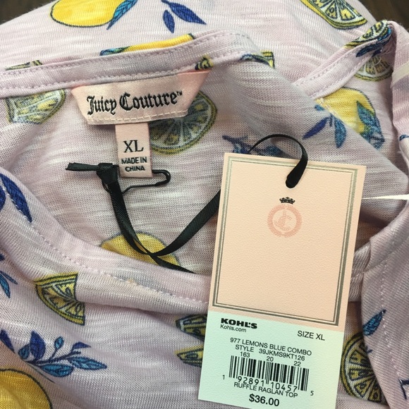 Juicy Couture Cold Shoulder Ruffle Raglan Top - Picture 3 of 5